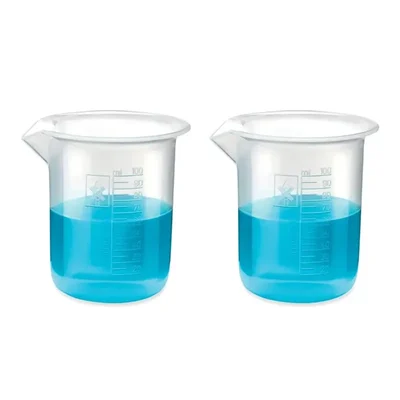SBT 2 pcs 100ml Polypropylene Beakers with Graduation Marks for Laboratory