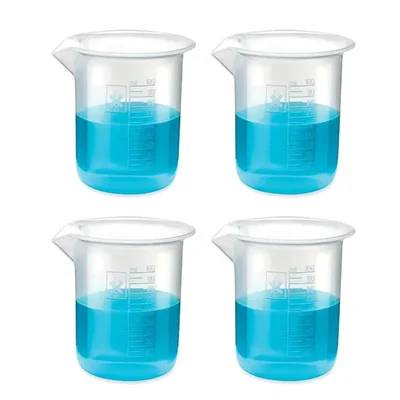 SBT 4 pcs 100ml Polypropylene Beakers with Graduation Marks for Laboratory