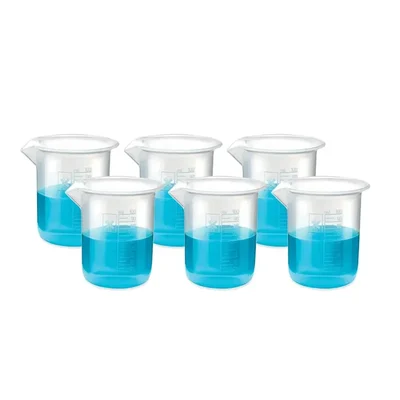 SBT 6 pcs 100ml Polypropylene Beaker with Graduation Marks for Laboratory
