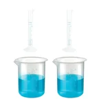 SBT Measuring Cylinders 2pcs x 10ml & Beakers 2pcs x 50ml with Blue Printed Graduation Marks, Polypropylene Material