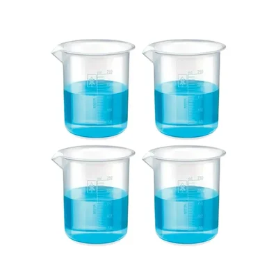 SBT 4 pcs 250ml Polypropylene Beakers with Graduation Marks for Laboratory