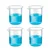 Bello 4pcs x 25ml Polypropylene Beakers with Graduation Marks for Laboratory