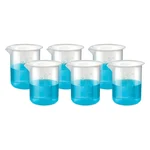 Bello 6pcs x 50ml Polypropylene Beakers with Graduation Marks for Laboratory