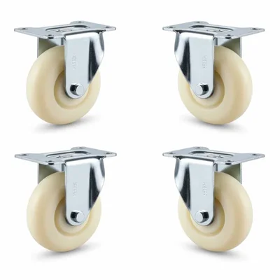 Heavy Duty 40 MM Double Bearing Plate Type Fixed Type caster Wheel ( Pack of 4)