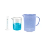 Bello Polypropylene 25ml Measuring Cylinder, 50ml Beaker & Jug 250 ml Set for Laboratory