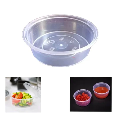 123x25mm Top Seal Transparent Round Plastic Containers for Fast Food Serving, Delivery(Pack-50 Pcs )