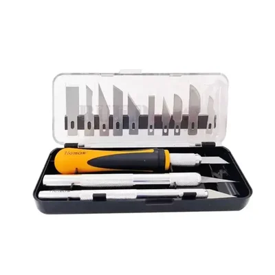 Hoteche 16 Pcs SK5 Steel Blade Precision Craft Utility Knife Hobby Tool Kit Set 311216