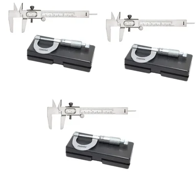 SBT Instruments 3 Set Vernier Caliper 12.5cm with 25mm Screw Gauge (Micrometer Slide) for Round Objects Measurement