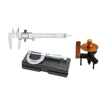 SBT Instruments Screw Gauge, Metallic Slide and Spherometer Single Disc Combo Pack of 3 Precision Measuring Tools 