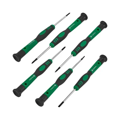 ROCKFORCE 6-Piece Precision Screwdriver Set – Durable Tips, Ergonomic Handle for Electronics & Fine Work (RF-7006PC)
