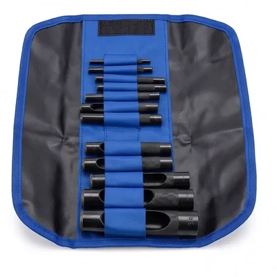 Premium Quality Heavy Duty Alloy Steel Hollow Leather Hole Punch Tool Set for Belt and Fabric Craft