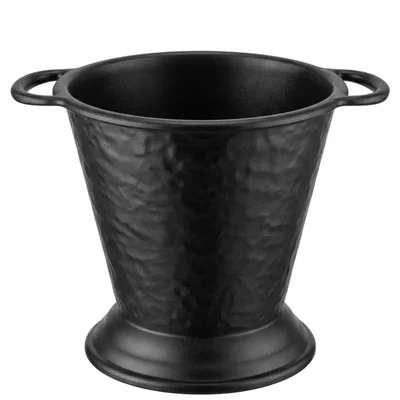 Premium Quality 5.5 Inch Black Melamine Serving Bucket Set, Matt Finish Set of 2