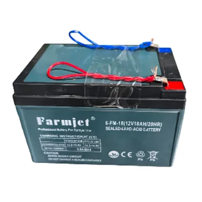 Farmjet Quality Rechargeable12V 18Ah Battery With Wire for Agricultural Sprayers & Spray Pumps
