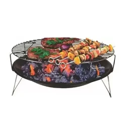 NE GRILLS Premium Quality 14 inch Round Charcoal Barbeque Grill With 4 Skewers