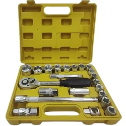 Premium Quality 22-Piece Hex Socket Set Heavy Duty 1/2 Drive Socket Set for Automotive & Home Use.