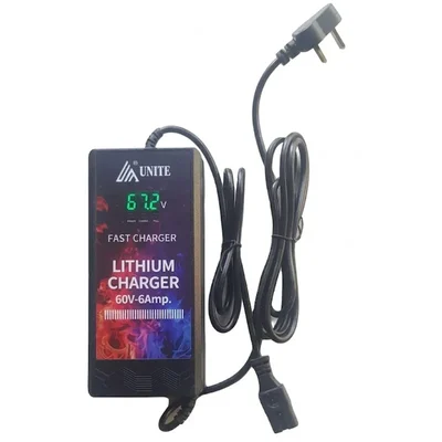 Premium Quality 67.2V 6A 16S Lithium-Ion EV Battery Charger with Auto-Cut for Electric Bike & Scooter