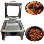 Premium Quality Buffet Chafing Dish with Electric Based and Glass Lid , 5 Liter Capacity