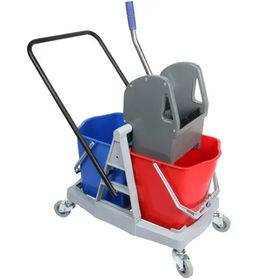 Premium Quality 40 Liters Double Mop Wringer Trolley With Down Press For Cleaning And Mopping