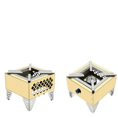 Premium Quality Gold finish Stainless Steel Gas Bhatti(Size-10X10 Inch)