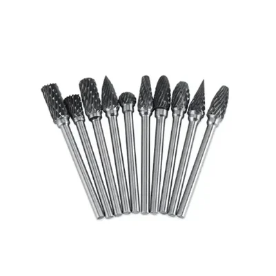 Premium Quality 3x6mm (1/8") 10 Pcs Carbide Rotary Burrs/File For Various Uses In Rotary Tool/Die Grinder