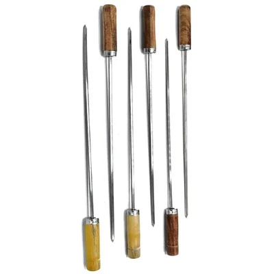 Premium Quality 16 inch Stainless Steel Tandoor Skewers (Pack of 6)