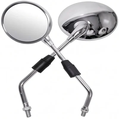 Premium Quality 8mm Thread Chrome Side Mirror For EV Electric Scooters Anti-Rust Convex Glass Retro