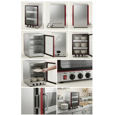 Premium 39.5x43 cm Electric 210W X 3 Stainless Steel Plate Warmer Cabinet for Restaurants Use