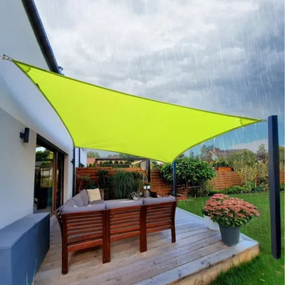 HIPPO (8.00FTX5.00FT) Waterproof Shade Sail Premium 260 GSM Sun Shade UV Block for Canopy Outdoor Patio Car Parking(Color-Lime-Grass)