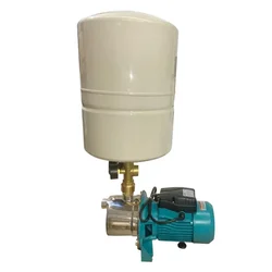 Heavy Duty 0.75Hp 1Ph Copper Winding Booster Pump With 24 Liter Tank, 35m Max Head For 4 Bathroom, 2 Kitchen, 1 Pantry