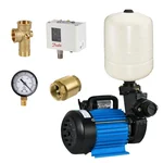 Heavy Duty 0.5HP 1Ph Copper Winding Pressure Booster Pump With 8 Liter Tank, 32m Head For 1 Bathroom - 1 Year Warranty