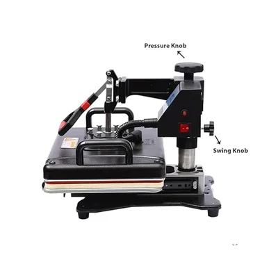 Print Digits 1200W 5-in-1 Combo Sublimation Heat Press Machine with 12x15" Slide-Out Drawer & 360° Swing Arm (Black)