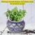 Ecofynd Designer Ceramic Planter Pot with Printed Leaf-like Motifs | Used for Home and Garden Decoration 
