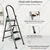 ProHome 4 Step Vetro Foldable Steel Ladder Grey Colour, 150kg Capacity with Anti Slip Shoe Steel Ladder (With Platform) - 5 Years Warranty