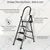 ProHome 4 Step Vetro Foldable Steel Ladder Grey Colour, 150kg Capacity with Anti Slip Shoe Steel Ladder (With Platform) - 5 Years Warranty