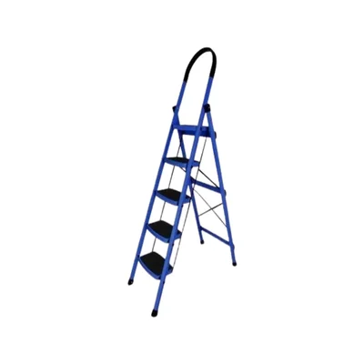 ProHome 5 Step Vetro Foldable Steel Ladder, 150kg Capacity with Anti Slip Shoe Steel Ladder (With Platform) - 5 Years Warranty
