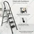 ProHome 5 Step Vetro Foldable Steel Ladder Grey Colour, 150kg Capacity with Anti Slip Shoe Steel Ladder (With Platform) - 5 Years Warranty