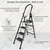 ProHome 5 Step Vetro Foldable Steel Ladder Grey Colour, 150kg Capacity with Anti Slip Shoe Steel Ladder (With Platform) - 5 Years Warranty