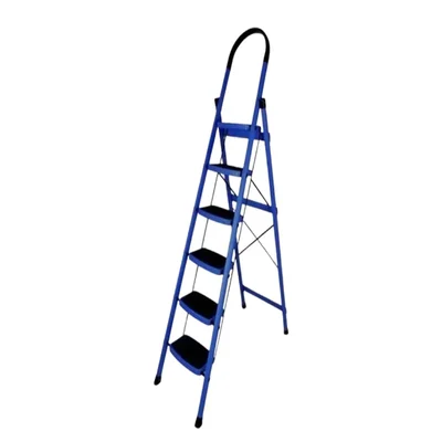 ProHome 6 Step Vetro Foldable Steel Ladder, 150kg Capacity with Anti Slip Shoe Steel Ladder (With Platform) - 5 Years Warranty