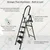 ProHome 6 Step Vetro Foldable Steel Ladder Grey Colour, 150kg Capacity with Anti Slip Shoe Steel Ladder (With Platform) - 5 Years Warranty