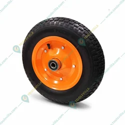Heavy Duty 350 x 88 MM / 10 x 4 Inch 130 Kg Load Capacity PU Double Bearing Wheel