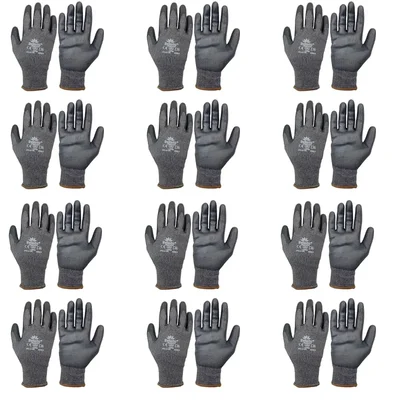 Delight 12 Pair PU Cut Level E Gloves (MCLE-SP)(Size-Medium)