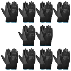 Gravitech Pair of 10 PU Palm Coated Cut Level Safety Hand Gloves Silicon Free, GI-HS-10