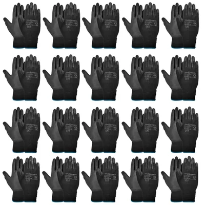 Gravitech Pair of 20 PU Palm Coated Cut Level Safety Hand Gloves Silicon Free, GI-HS-10