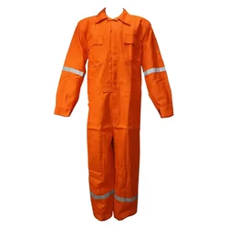 SS BENGALY 280 GSM Orange Safety Boiler Suit Coverall - 100% Cotton, 2" Reflectors, Quality Zipper, 7 Pockets(Size-S)
