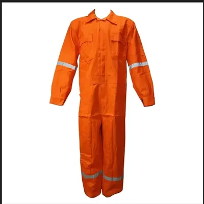 SS BENGALY 280 GSM Orange Safety Boiler Suit Coverall - 100% Cotton, 2" Reflectors, Quality Zipper, 7 Pockets(Size-S)
