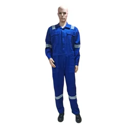 SS BENGALY 280 GSM Royal Blue Safety Boiler Suit Coverall - 100% Cotton, 2" Reflectors, Quality Zipper, 7 Pockets(Size-S)