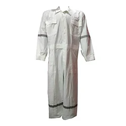 SS BENGALY 280 GSM White Safety Boiler Suit Coverall - 100% Cotton, 2" Reflectors, Quality Zipper, 7 Pockets(Size-S)