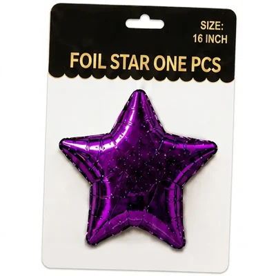 Pack of 10,20,50,70,100 16 Inch Metallic Purple Foil Star Balloon for Birthday Event Party Decoration Shiny Reusable(Pack-10 pcs)