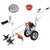 Heavy Duty Petrol Grass Cutter with 2 Stroke 52CC Engine with Round Tiller Attachment