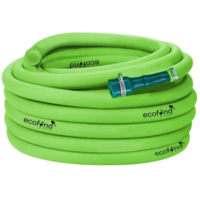 Ecofynd PIPE-GRN-030 30m/100ft, 1/2 Inch Flexible PVC Green Water Pipe with Tap Hose Connectors For Home & Garden Use